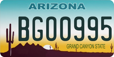AZ license plate BGO0995