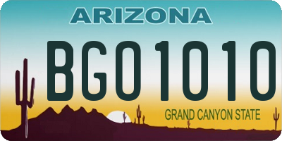 AZ license plate BGO1010