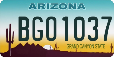 AZ license plate BGO1037