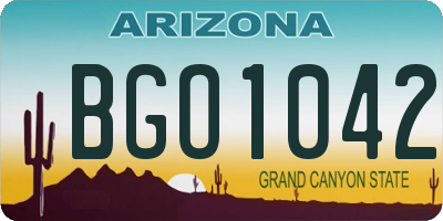 AZ license plate BGO1042