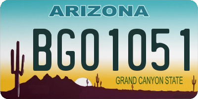 AZ license plate BGO1051