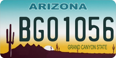 AZ license plate BGO1056