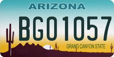 AZ license plate BGO1057