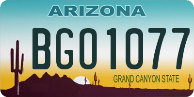 AZ license plate BGO1077