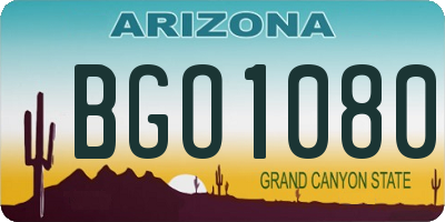 AZ license plate BGO1080