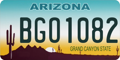 AZ license plate BGO1082