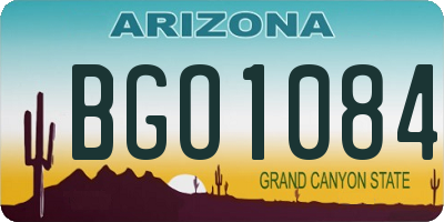 AZ license plate BGO1084