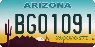 AZ license plate BGO1091