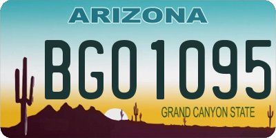 AZ license plate BGO1095
