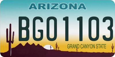 AZ license plate BGO1103