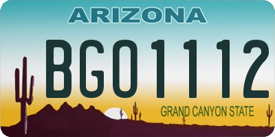 AZ license plate BGO1112