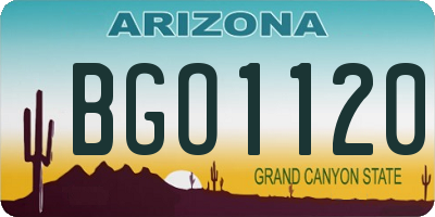 AZ license plate BGO1120