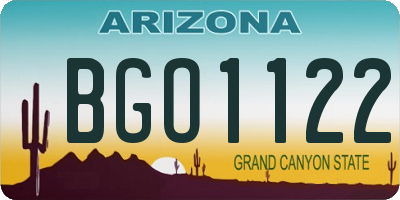 AZ license plate BGO1122