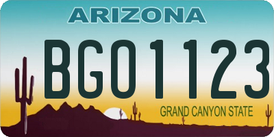 AZ license plate BGO1123