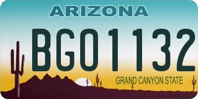 AZ license plate BGO1132