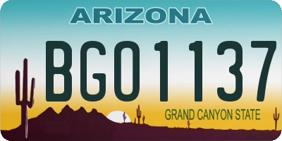 AZ license plate BGO1137