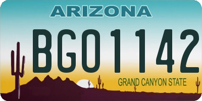 AZ license plate BGO1142