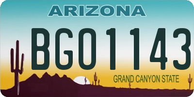AZ license plate BGO1143