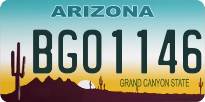 AZ license plate BGO1146