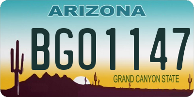 AZ license plate BGO1147