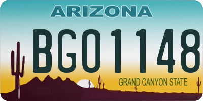 AZ license plate BGO1148
