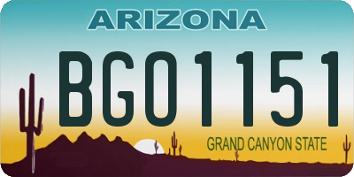 AZ license plate BGO1151