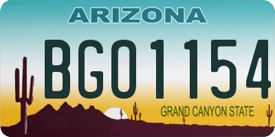 AZ license plate BGO1154