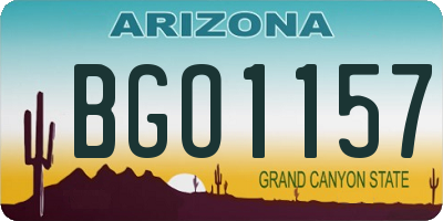 AZ license plate BGO1157