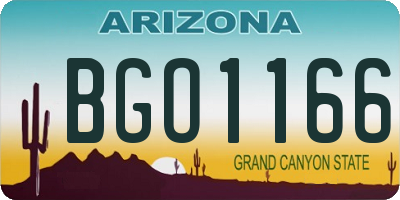AZ license plate BGO1166