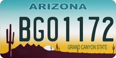 AZ license plate BGO1172