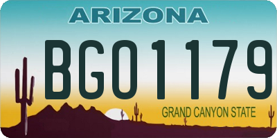 AZ license plate BGO1179