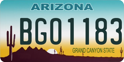 AZ license plate BGO1183