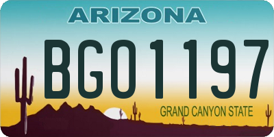 AZ license plate BGO1197