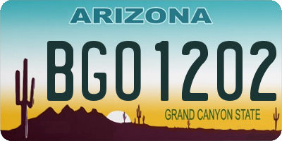 AZ license plate BGO1202