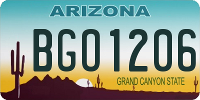 AZ license plate BGO1206