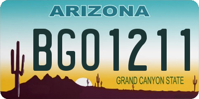 AZ license plate BGO1211