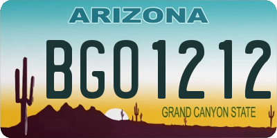 AZ license plate BGO1212