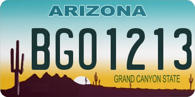 AZ license plate BGO1213