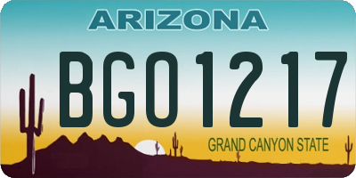 AZ license plate BGO1217