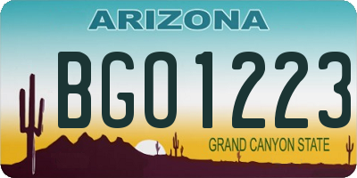 AZ license plate BGO1223