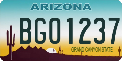 AZ license plate BGO1237