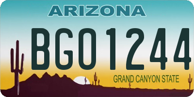 AZ license plate BGO1244