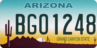 AZ license plate BGO1248