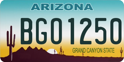 AZ license plate BGO1250