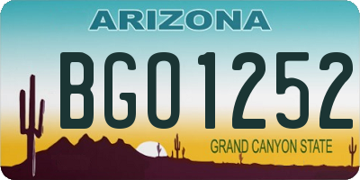 AZ license plate BGO1252