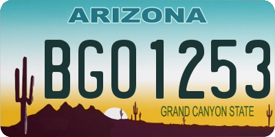 AZ license plate BGO1253
