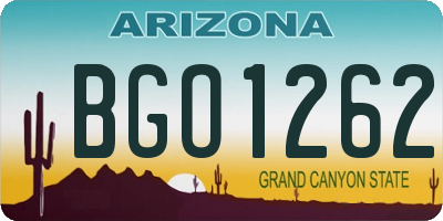 AZ license plate BGO1262