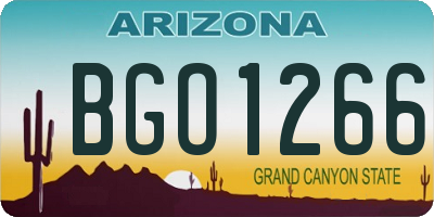 AZ license plate BGO1266