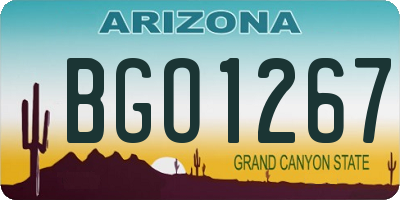 AZ license plate BGO1267