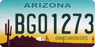 AZ license plate BGO1273
